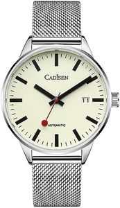 CADISEN Automatic Watch Men's Mechanical Sapphire Glass Waterproof Casual Company, Bai, 40, 主义