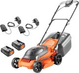 Flymo 36V EasiStore 340R Cordless Lawnmower Kit – x2 18V Power For All Battery and Charger included, 34cm Cutting Width, Striped Lawn Finish, Close Edge Cutting, 35L Grass Box, Lightweight