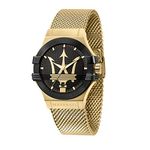 Maserati Men's Stainless Steel, Yellow Gold PVD Watch, Potenza Collection, with Stainless Steel Strap - R8853108006