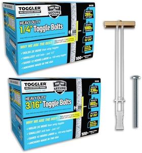 TOGGLER SNAPTOGGLE Drywall Anchors & Heavy-Duty Toggle Bolts – Zinc-Plated 1/4"-20 & 3/16"-24 UNC Anchors for Hollow Walls, Plaster & Tile – 100 Pack Each with Bolts Included