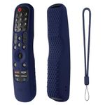 Oboe Silicone TV Remote Cover Compatible with LG TV Remote LG AN-MR21GA (2021) LG MR22GA (2022) LG MR23GA (2023) LG Magic Remote Protective Case with Loop (B-Dark Blue) [Remote NOT Included]