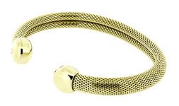 QRay Milano Gold Steel Golf Athletic Bracelet (Medium: 7"~7.75")