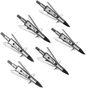 JIANZD 3 Blades Hunting Broadhead 100 Grain Archery Arrow Screw-in Arrow Heads Arrow Tips Compatible with Traditional Bows and Compound Bow