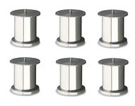 WSK Stainless Steel Glossy Finish Round Model Sofa Legs 4 Inch Height 6 Pcs SL1108H4-006