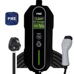 PME Portable EV Charger for Cars 3.6kW, 6 Meter Cable, Large LCD, Adjustable Current, 16A-1 Phase All in-Built protections | Model: Supercharge, IP67 Waterproof