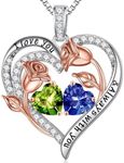 Iefil Mom Christmas Gifts for Women Jewelry, Birthstone Necklace Birthday Gifts for Women Anniversary Valentines Day Gifts for Her NANA August December Birthstone Necklace Peridot Tanzanite Jewelry