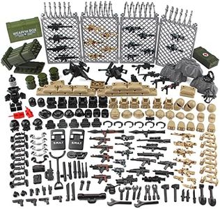 Feleph Modern Military Weapons Toy Building Set for Kids, Soldier Figures and Army Equipment Gear Kit Play Pieces and Parts Accessories Compatible with Major Brand, Multicolor