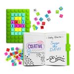 Notebooks For School By WAFF, Customize Your Journal Intime With 70 Lego Like Cubes, Refillable Diary With Soft Lock, 190 Lined Pages, Christmas Gifts for Kids 8-12 (Green, A6)