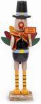 Ornativity Thanksgiving Fall Turkey Nutcracker – Green and Orange Wooden Turkey Nutcracker Holiday Christmas Nut Cracker Doll Figure Home Table Decorations