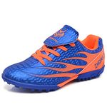 YHLLZY Kids Boys Football Boots Astro Turf Trainers Girls Soccer Athletics Training Shoes Teenager Outdoor Sport Shoes Sneakers for Unisex Kids Blue 3UK