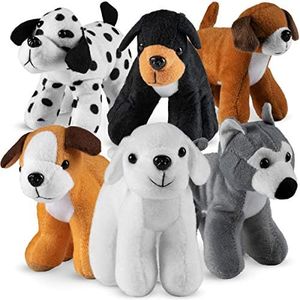 Bedwina Plush Puppy Dogs - (Pack of 12) 6 Inches Tall Stuffed Animals Bulk Assorted Puppies and Cute Stuffed Plushed Dog Puppies Assortment, Stocking Stuffers