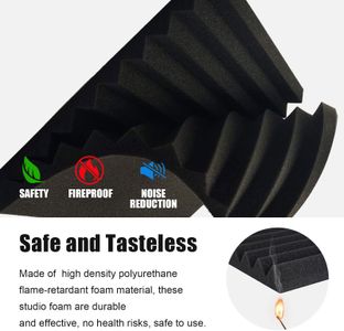 JBER Acoustic Panels 48-Pack – Charcoal Soundproof Foam Tiles