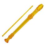 A-Star Soprano/Descant School Recorder Instrument, English/Baroque Fingering - Key of C with Learning Chart, Bag, Cleaning Rod - Yellow