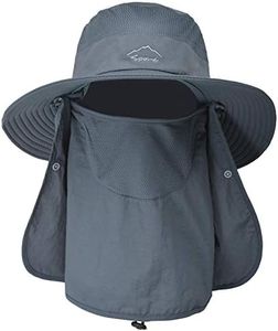 ehsbuy Chapeaux De Pêche pour Hommes Et Femmes Chapeau Randonnée Homme avec Couvre-Visage à Large Bord Chapeau De Soleil De Plage Safari Chasse Jardinage Pliable Bucket Hat