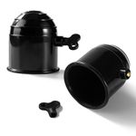 VooGenzek 2 PCS Tow Ball Cover with Lock, 50mm Tow Bar Ball Cover Cap, Plastic Trailer Hitch Ball Cover, Towing Hitch Protective Caps, Towing Hitch Trailer Cap, Black