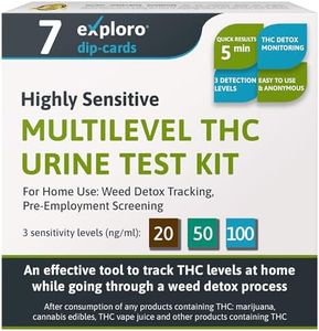 Exploro Highly Sensitive 3-Level THC Urine at Home Drug Test Kit, Drug Test Kit Marijuana Drug Test, THC Drug Test Urine, Easy Home Drug Test Marijuana/THC Substance Abuse, 7 Dip-Cards 20-50-100 ng/ml