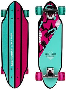 Kryptonics Mini Cutaway Cruiser Skateboard - Complete 26" Cruiser Board for Kids & Teens- Mermaids