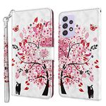 GLANDOTU Samsung Galaxy A13 4G / 5G /A04S Case, Flip Folio Wallet PU Leather Cover with Magnetic Button, Standing Function Full-Body Protective for Samsung A13 Phone Cases -Tree Cat