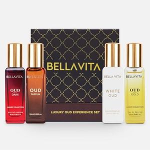 Luxury OUD Experience Eau De Parfum Gift/Discovery Set (4 x 0.68 fl. oz.) | Oud, Oud Gold, Oud Dark, White Oud | Ideal for gifting or crafting your unique scent blend