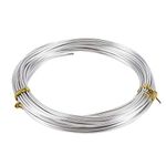 Fashewelry 32.8 Feet 18 Gauge Aluminum Wire Silver Bendable Metal Craft Wire for Beading Jewelry Craft Making