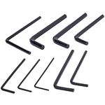 Frautron 9pcs Guitar Truss Rod Allen Wrench Set for Most Guitar Bass Neck, Bridge, Truss Rod, Knob, Nut Locking Adjustment, Includes 1.5mm, 2mm, 2.5mm, 3mm, 4mm, 5mm, 1/20in, 1/8in, 3/16in