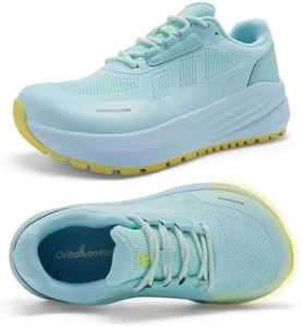 Women's Orthopedic Wide Athletic Shoes: Comfortable Plantar Fasciitis Pain Relief Arch Support High Instep Flat Feet Trail Sneakers, Outdoor Backpacking Gowalk Tennis Walking Shoes Mint Size 9