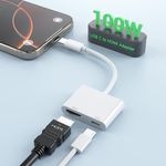 USB-C to HDMI Adapter for iPhone 15 4K@60Hz to TV, 100W USB C to HDMI Adapter, Type C Digital AV Adapter 4K Sync Screen Connector Adapter with USB-C Fast Charging Port for iPhone 15 Samsung MacBook