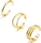 Kakonia 14K Gold Filled Toe Rings for Women Gold 14K Trendy Thin Band Toe Rings Set Beach Foot Jewelry for Summer Open Adjustable Toe Rings