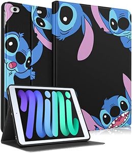 Trendy Fan for iPad Mini 5/4/3/2/1 (7.9 Inch) Case for Kids Girls Teen Boys Women Cute Cartoon Kawaii Design Covers Slim Stand Folio Smart Fashion Funny for Apple i Pad Mini 5th Gen,4th/3/2/1,Stitc