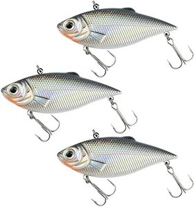 (Chrome Lipless VIB(Pack of 3)) - Dr.Fish Fishing Lure Crankbaits Rattlin Bait Bass Perch Baits Silver Loaded in Box