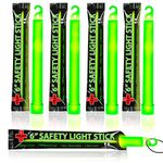 25 Ultra Bright Green Glow Sticks - Individual Packed With Lanyard - For Camping, Emergency Survival - Glow Lights for Blackouts, Hurricane and Storms- 6 Inch Chem Light Sticks with 12 Hour Duration