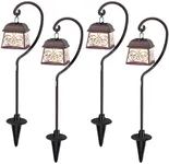 Maggift 4 Pack 22 Inch Hanging Solar Lights Multipurpose with 4 Shepherd Hooks Outdoor Solar Coach Lights