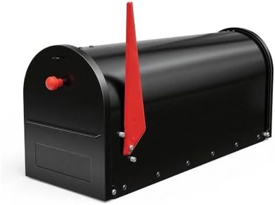 YOOBOX Large Mailboxes for Outside, Black Metal Mailbox, Galvanized Steel Post Mount Mail Box, Large Capacity, 21.97 x 13.62 x 18.35 Inches Black
