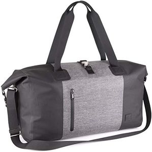 The Friendly Swede Exclusive HÅGA Waterproof Overnight Duffle Bag, Gym Bag, Travel Bag, Weekender Bags for Women, Carry On Bag, Travel Bags for Women and Men - Urban Chic - 15.6" Laptop Pocket - 30L