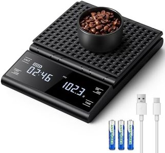 BKXCHA Balance à café avec minuteur, 5 kg/0,1 g balance de cuisine numérique rechargeable, balance de précision pour expresso, balance de cuisine numérique LCD avec mesure automatique du temps