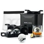 Premium Berlinzo Clear Ice Ball Maker - Whiskey Ice Ball Maker Mold Large 2.4 Inch - Crystal Clear Ice Maker Sphere - Clear Ice Cube Maker with Storage Bag - Clear Ice Mold for Ball Ice Maker