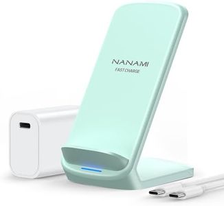 NANAMI Fast Wireless Charger, 10W Max Wireless Charging Stand with PD20W Adapter Charger Compatible for iPhone 17/17 Air/17 Pro/17 Pro Max/16/15/14/13/12,Samsung Galaxy S26/S25/S24/S23/S22/S21/Note 20