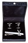 MRCUFF Golf Ball & Clubs Pair of Cufflinks & Tie Bar Clip in a Presentation Gift Box