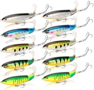 CastWisp 10pcs Topwater Fishing Lures Kit Floating Lures with Rotating Propeller Tail for Splashing Action Bass and Trout Fishing Lures for Freshwater and Saltwater (A-3.9in/0.45Ounces, 10PCS)