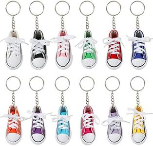 Comius Sharp Llavero Zapatilla de Deporte, 12 Pcs Mini Llaveros Estilo Tipo Converse, Llaveros de Lona para Comuniones y Cumpleaños Infantiles, Juveniles y Niños