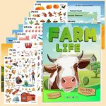 Sticker Books Educational Busy Quiet Stickers Book for for Kids Toddlers Boys Girls (Farm Life)