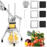 WICHEMI Commercial Vegetable Chopper Dicer Commercial Onion Chopper Dicer w/3 Replacement Blades Vegetable Fruit Chopper French Fry Cutter Heavy Duty Food Dicer Chopper for Potatoes Peppers Mushrooms