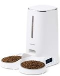 FUKUMARU Automatic Cat Feeder, Timed Pet Feeder for Cats and Dogs with 2 Bowls, 4L Dry Food Dispenser Support Programmable Portion Control, 6 Daily Meals