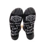 PXTIDY RPG Gaming Socks Dungeons Game Gift Because I'm the DM That's Why Socks D20 Dungeon Dragons Gaming Gift RPG Game Dungeon Master Gift (DM)