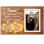 Best Friends Picture Frame - Birthday Gifts for Best Friend, Friendship Gifts for Women Female BFF, Graduation Christmas Going away Gifts for Friends Best Friends Forever Rustic Photo Frame 4"x 6"