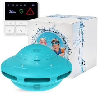 Smart Pool Alarm with App Connectivity – Real-Time Phone Alerts, Adjustable Sensitivity, Remote Control for Inground & Above Ground Pools, Safety Alerts for Kids, Pets & Accidental Entry (Cyan)