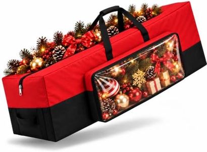 2 Pack Christmas Tree Storage Bags with Mesh Pocket and Clear Window | Extra-Large, Heavy-Duty Christmas Tree Storage Bag with Reinforced Handles, Wide Zipper Opening and Mesh Pocket.