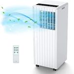 Garvee 8000 BTU AC Unit 350 Sq. Ft, 3-in-1 Cooling Dry Fan Energy Saving Sleep Modes, Compact Floor Window Installation Kit Portable Air Conditioner, White