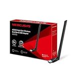 MERCUSYS AC650 High Gain Wireless Dual Band USB Adapter with 5dBi Antenna for PC/Desktop/Laptop, Supports Windows10/8.1/8/7/XP, WiFi Dongle and USB Adapter for Enhanced Connectivity (MU6H)