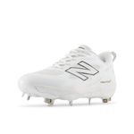 New Balance Women's Fresh Foam X Velo V4 Metal Softball Shoe, White/Black, 7